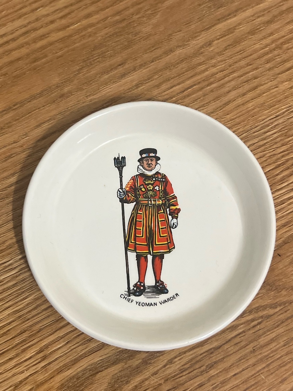 Vintage Chief Yeoman Warder H.M. Tower of London Coaster Trinket Plate England